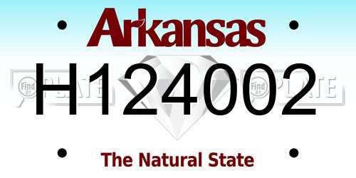 H124002 Arkansas License Plate