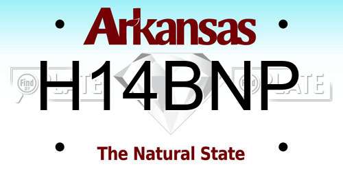 H14BNP Arkansas License Plate