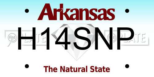 H14SNP Arkansas License Plate