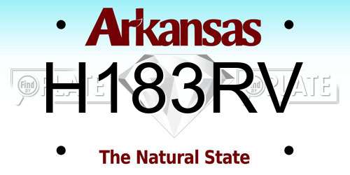 H183RV Arkansas License Plate