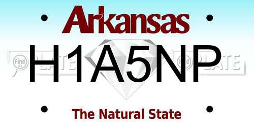 H1A5NP Arkansas License Plate