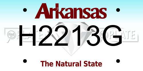 H2213G Arkansas License Plate