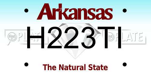 H223TI Arkansas License Plate