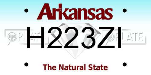 H223ZI Arkansas License Plate