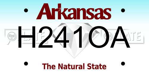 H241OA Arkansas License Plate