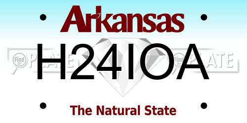 H24IOA Arkansas License Plate