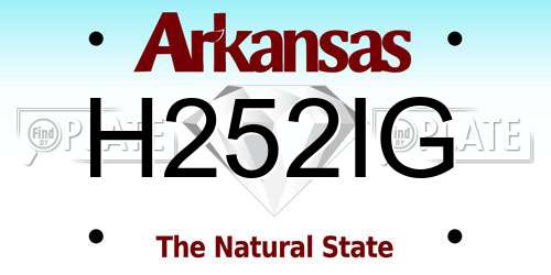H252IG Arkansas License Plate