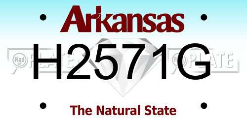 H2571G Arkansas License Plate