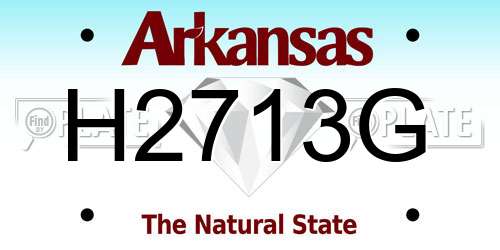 H2713G Arkansas License Plate