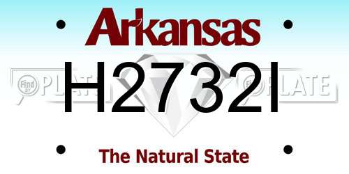 H2732I Arkansas License Plate