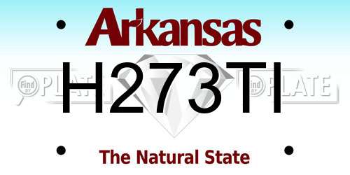 H273TI Arkansas License Plate