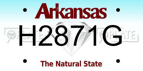 H2871G Arkansas License Plate