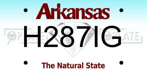 H287IG Arkansas License Plate
