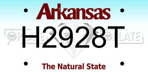 H2928T Arkansas License Plate