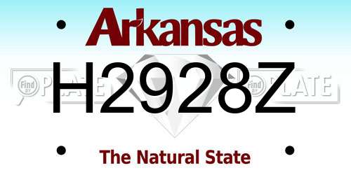 H2928Z Arkansas License Plate