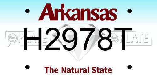 H2978T Arkansas License Plate