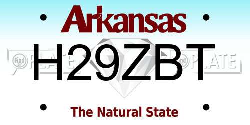 H29ZBT Arkansas License Plate