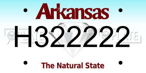H322222 Arkansas License Plate