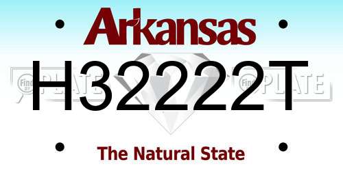 H32222T Arkansas License Plate