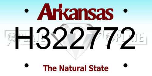 H322772 Arkansas License Plate