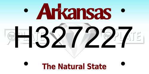 H327227 Arkansas License Plate