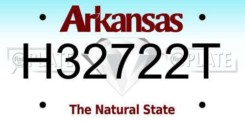 H32722T Arkansas License Plate