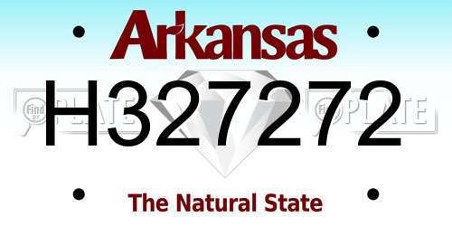H327272 Arkansas License Plate
