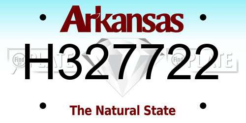 H327722 Arkansas License Plate