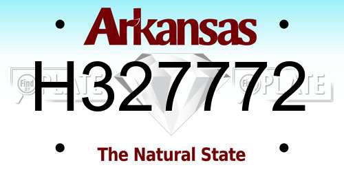 H327772 Arkansas License Plate