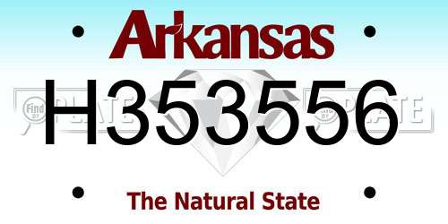 H353556 Arkansas License Plate