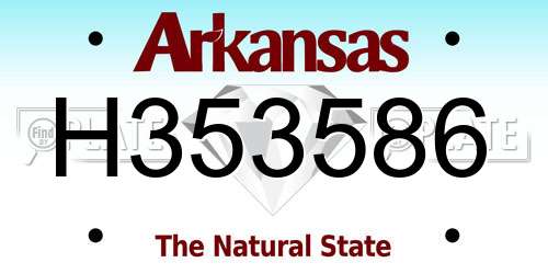 H353586 Arkansas License Plate