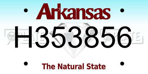 H353856 Arkansas License Plate