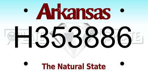 H353886 Arkansas License Plate