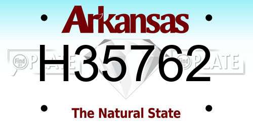 H35762 Arkansas License Plate