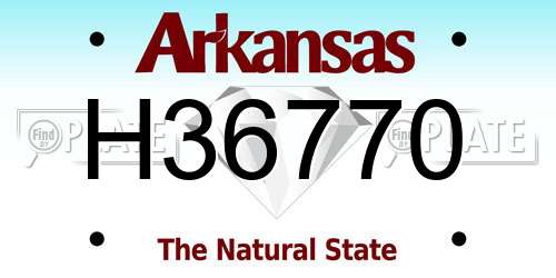 H36770 Arkansas License Plate