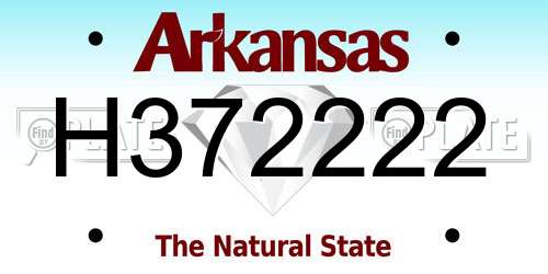 H372222 Arkansas License Plate