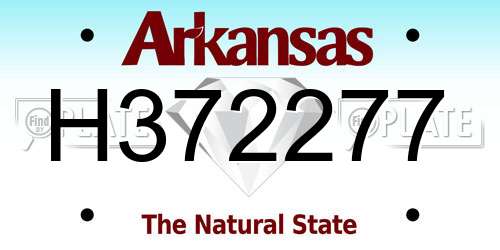 H372277 Arkansas License Plate