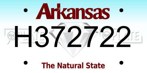 H372722 Arkansas License Plate