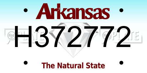 H372772 Arkansas License Plate