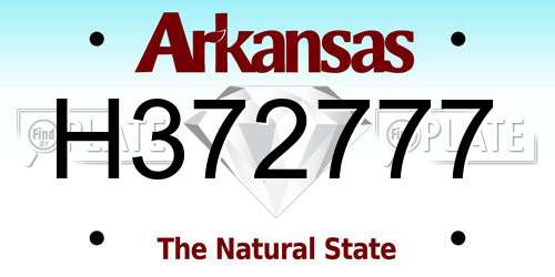 H372777 Arkansas License Plate