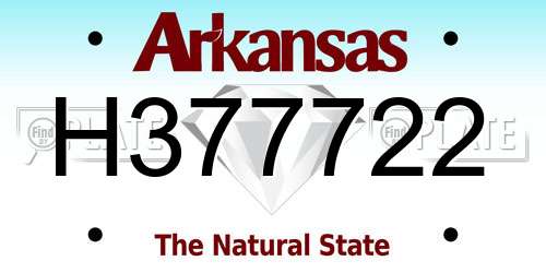 H377722 Arkansas License Plate
