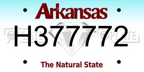 H377772 Arkansas License Plate