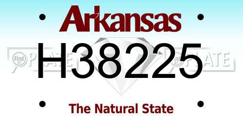 H38225 Arkansas License Plate