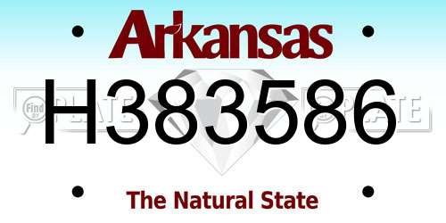 H383586 Arkansas License Plate