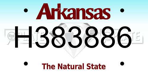H383886 Arkansas License Plate