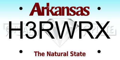 H3RWRX Arkansas License Plate