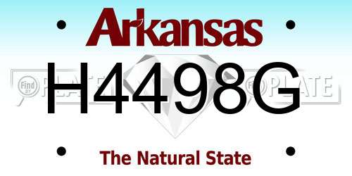 H4498G Arkansas License Plate