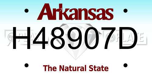 H48907D Arkansas License Plate