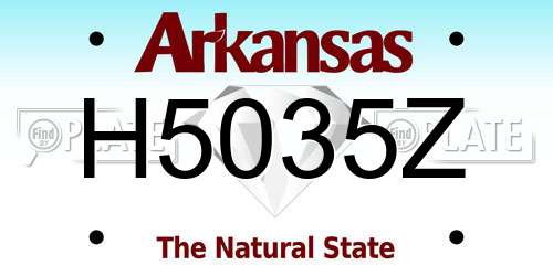 H5035Z Arkansas License Plate