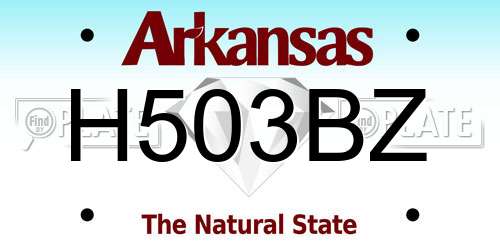 H503BZ Arkansas License Plate